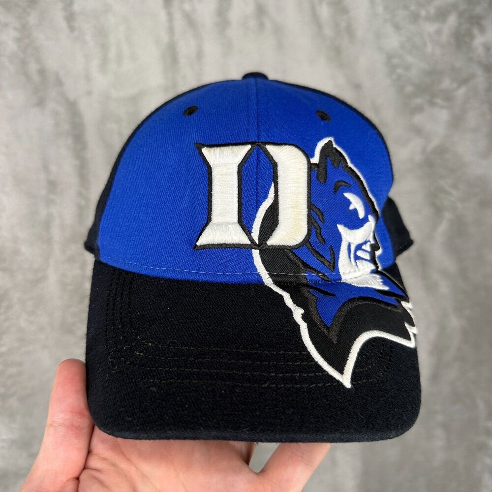 Vtg Duke Blue Devils Hat Fitted Size L/XL Top Of The World Big Logo Embroidery